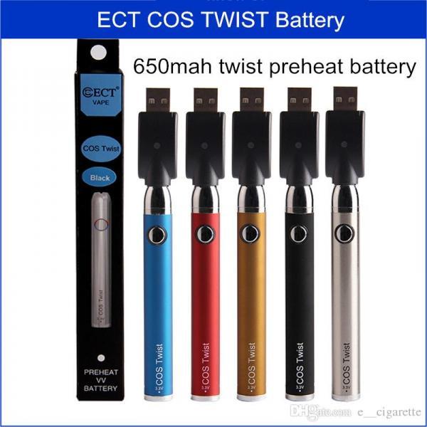 ECT VAPE COS TWIST 650 MaH Pre-Heat Battery - Vaporized LLC